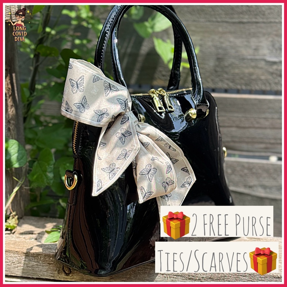 🔥LAST ONE/Elegant, Shiny, Tote Bag, w/ Shoulder Strap, in Black Patent Leather